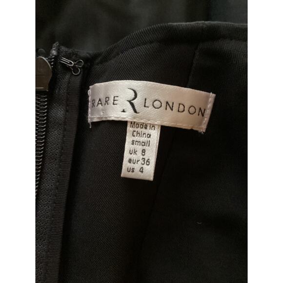 5018 NWOT Rare London Fit & Flare Square Neck Sleeveless Mini Dress Black Size 4 - Picture 6 of 7